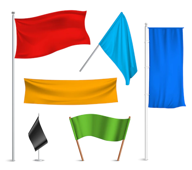 Free Vector | Various colors flags and banners pictograms collection