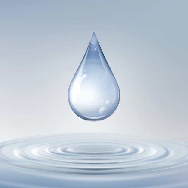 Free Vector | Vector clean shiny blue drop with circles on water close up front view