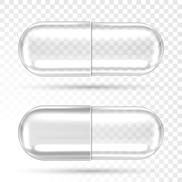 Free Vector | Vector empty transparent pill capsules