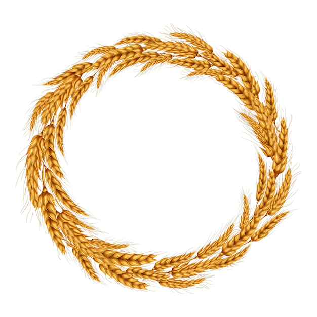 Free Vector | Vector illustration of a wreath of wheat spikelets.