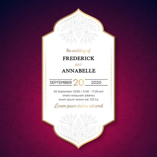 Free Vector | Vector luxury wedding invitation with mandala