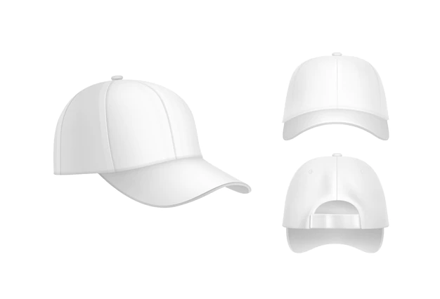 Free Vector | Vector realistic white baseball cap front, back and side view isolated on background