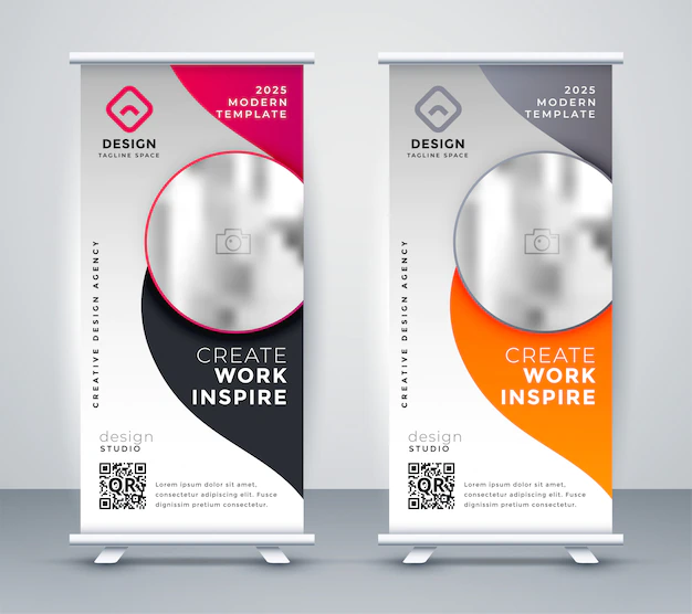 Free Vector | Vertical business rollup banner design