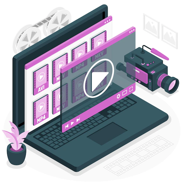 Free Vector | Video files concept illustration