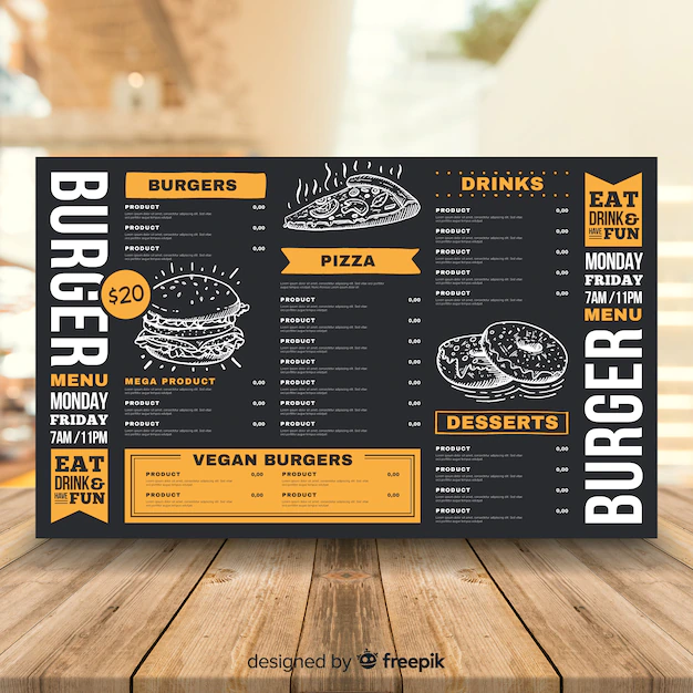 Free Vector | Vintage burger menu template