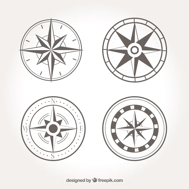 Free Vector | Vintage compass collection