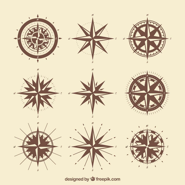 Free Vector | Vintage compass pack
