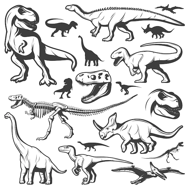Free Vector | Vintage dinosaurs collection
