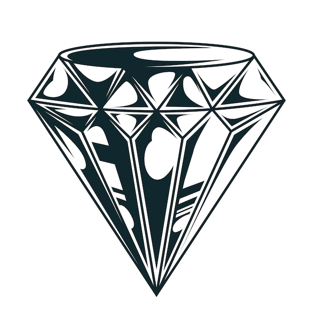 Free Vector | Vintage elegant diamond monochrome concept
