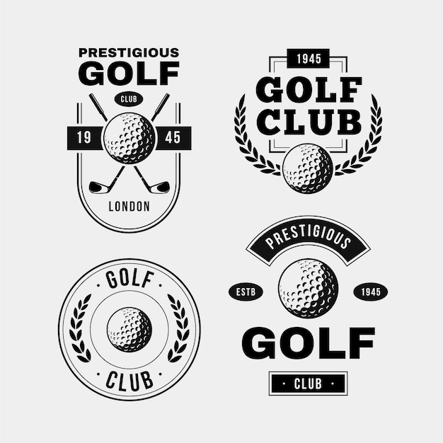 Free Vector | Vintage golf logo collection in black and white