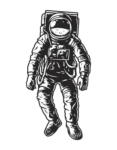 Free Vector | Vintage monochrome astronaut concept