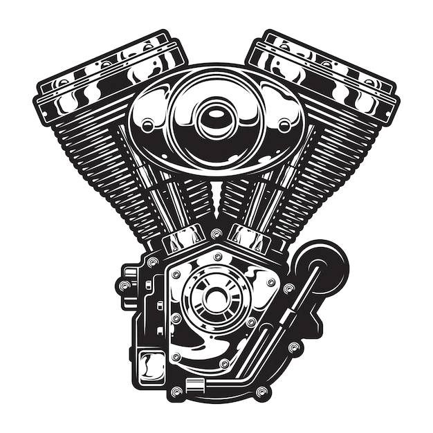 Free Vector | Vintage motorcycle engine template