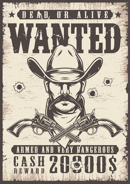 Free Vector | Vintage wanted wild west poster