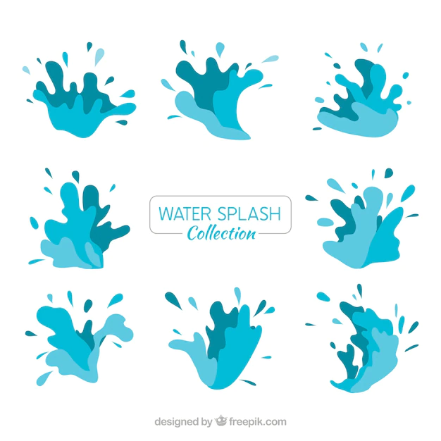 Free Vector | Water splash collection in flat style