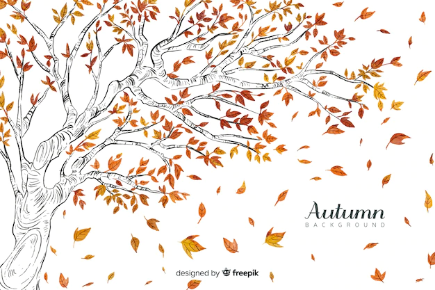 Free Vector | Watercolor autumn background with leaves