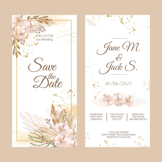 Free Vector | Watercolor boho wedding banner