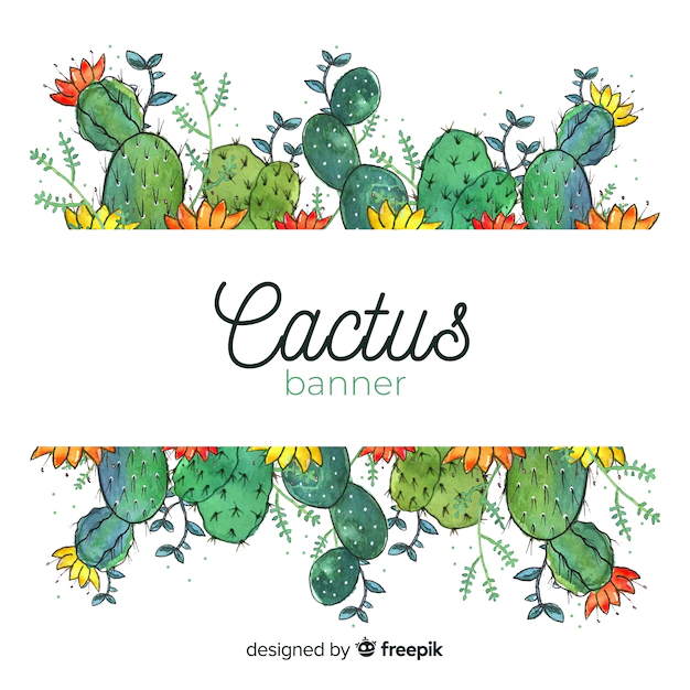 Free Vector | Watercolor cactus banners with blank banner