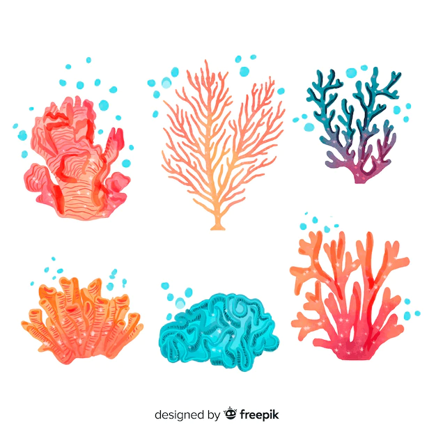 Free Vector | Watercolor coral collection