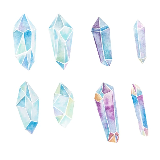 Free Vector | Watercolor crystals collection