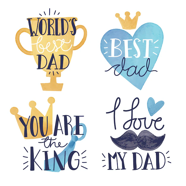 Free Vector | Watercolor design father's day badges