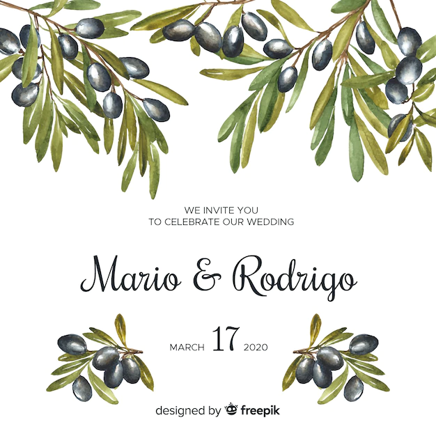 Free Vector | Watercolor floral wedding invitation template