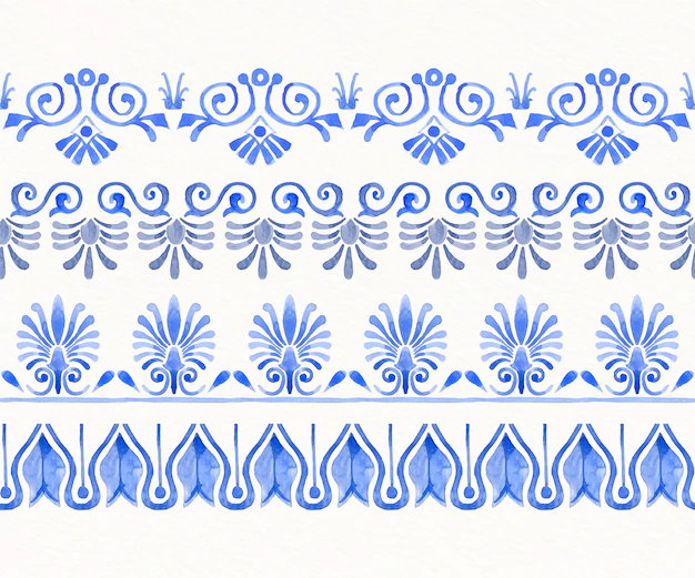 Free Vector | Watercolor greek border design
