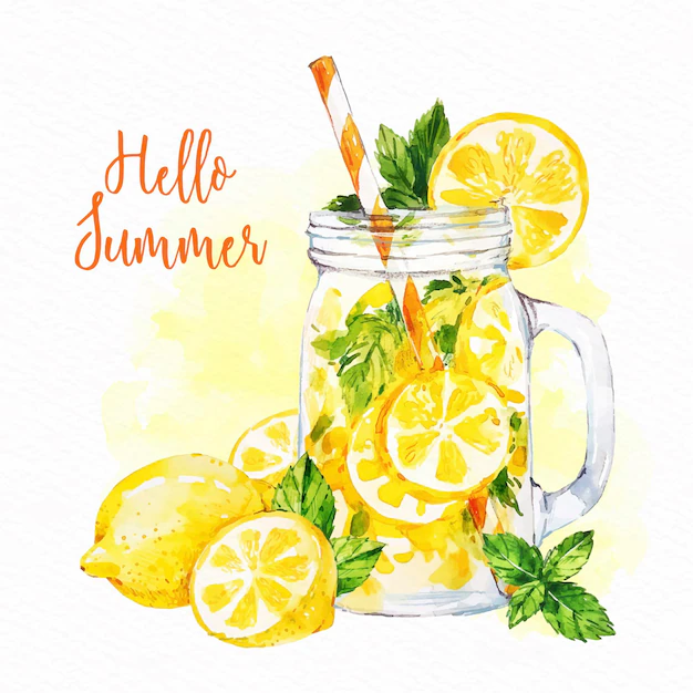 Free Vector | Watercolor hello summer concept