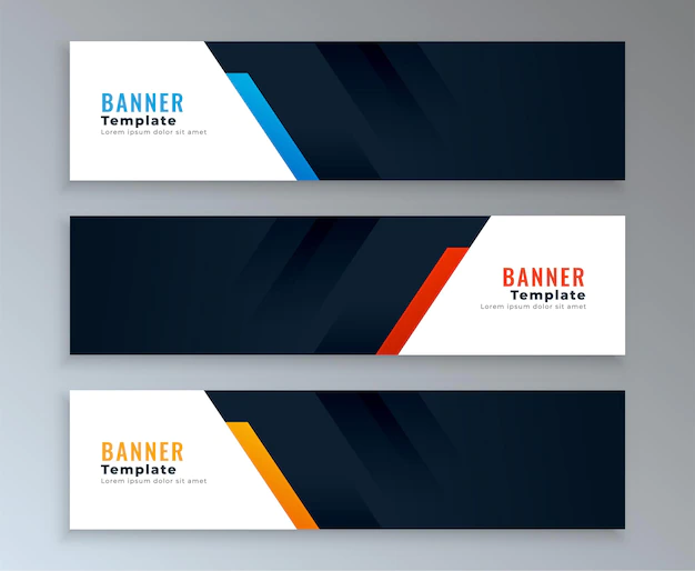 Free Vector | Web banners template set with text space