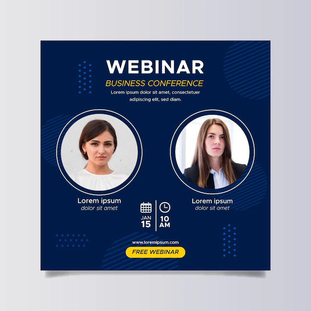 Free Vector | Webinar square flyer template