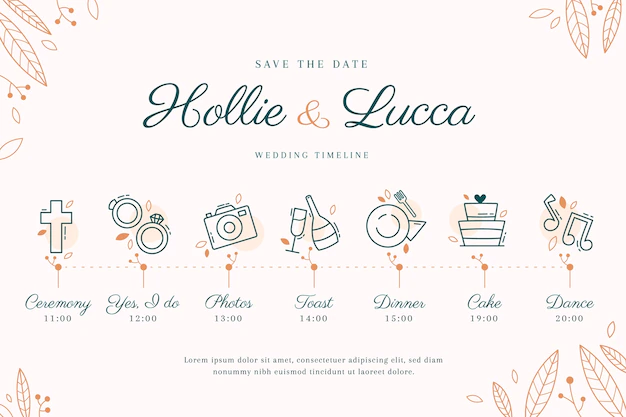 Free Vector | Wedding timeline in lineal style