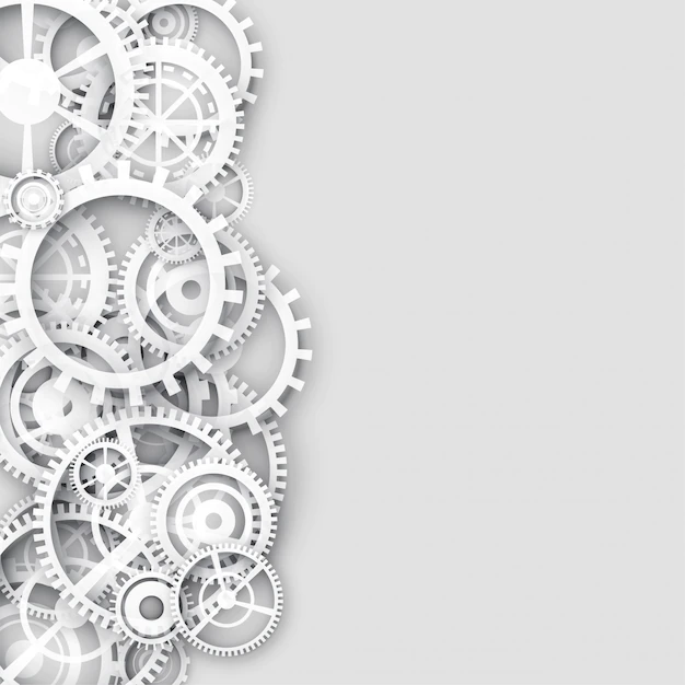 Free Vector | White background with gears and text space