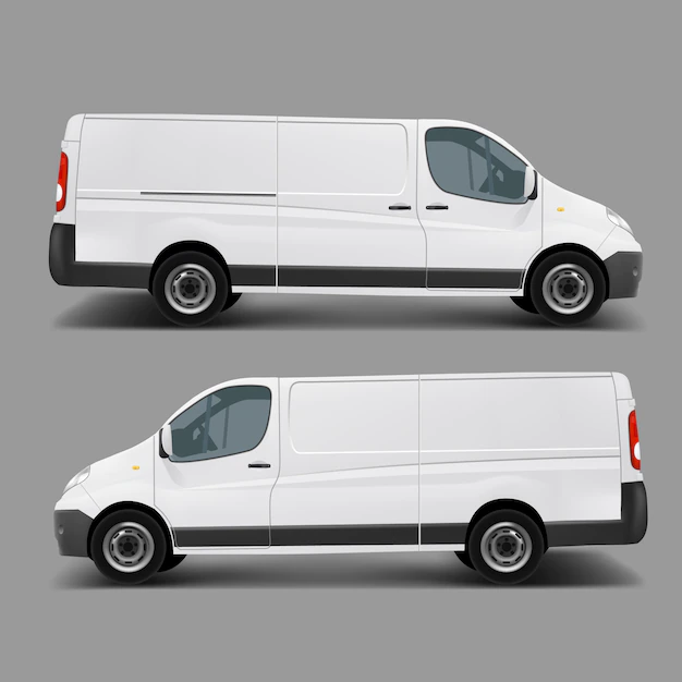 Free Vector | White commercial cargo minivan vector template