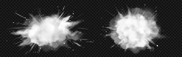 Free Vector | White powder explosion, snow burst with flying ice particles and snowflakes.