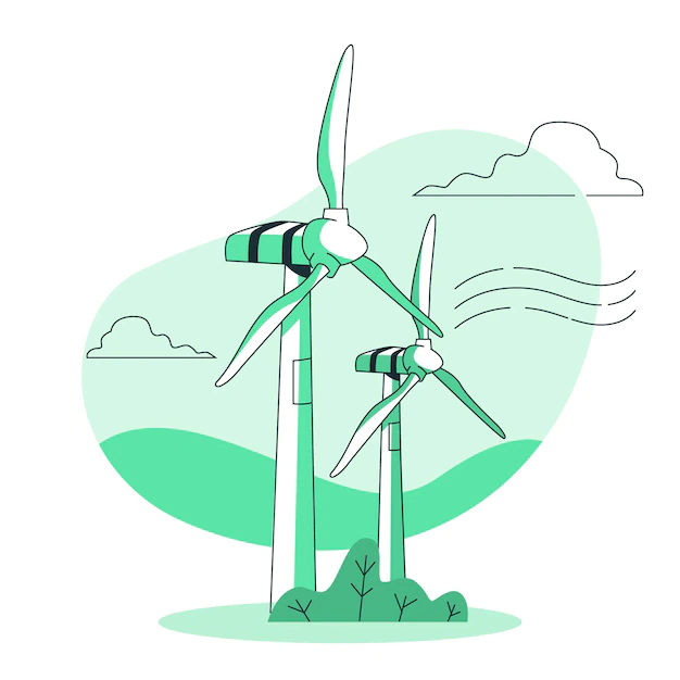 Free Vector | Wind turbine concept illustration