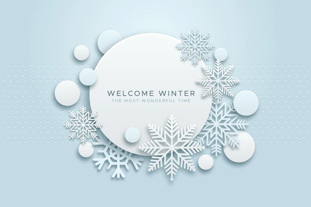 Free Vector | Winter background in paper style