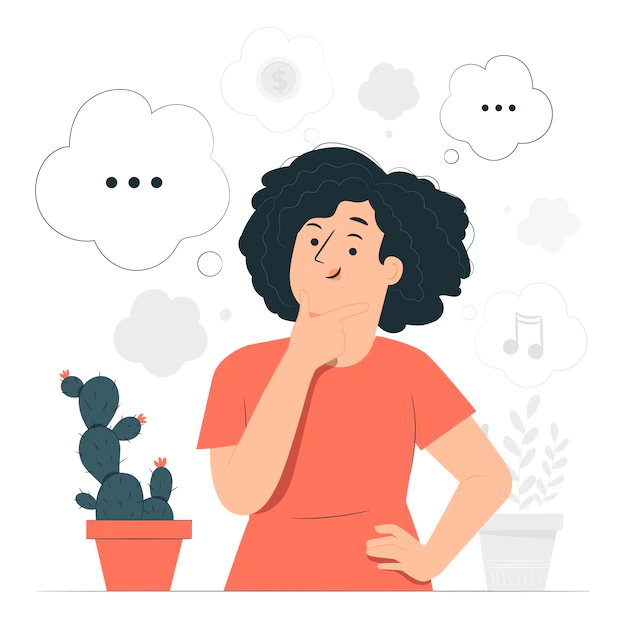 Free Vector | Woman thinking concept illustration
