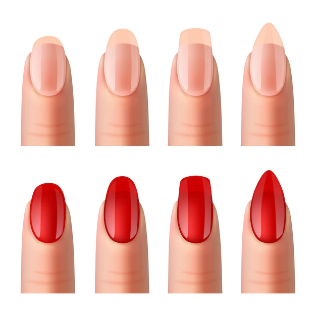 Free Vector | Women nails manicure realistic images  set