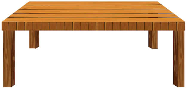 Free Vector | Wooden table on white background