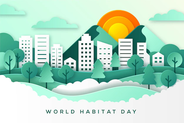 Free Vector | World habitat day in paper style concept