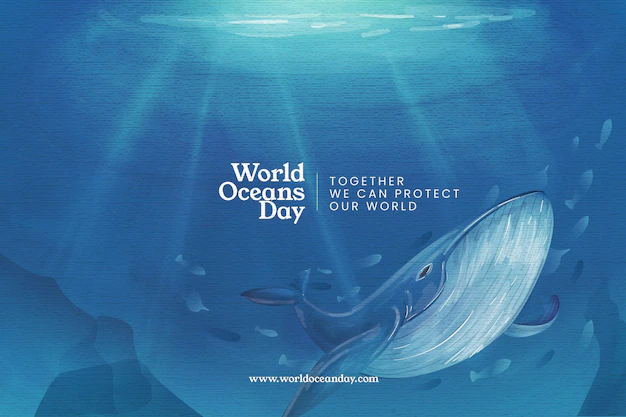 Free Vector | World oceans day background