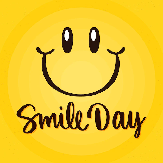 Free Vector | World smile day lettering with face