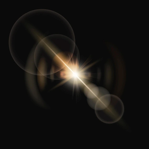 Free Vector | Yellow lens flare vector with ring ghost lighting effect