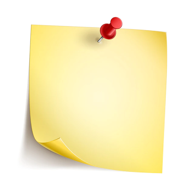 Free Vector | Yellow note paper with red pin