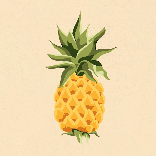 Free Vector | Yellow pineapple design element illustration