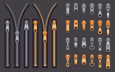 Free Vector | Zipper realistic set