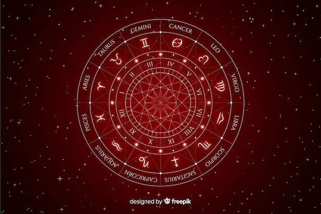 Free Vector | Zodiac wheel on a space background