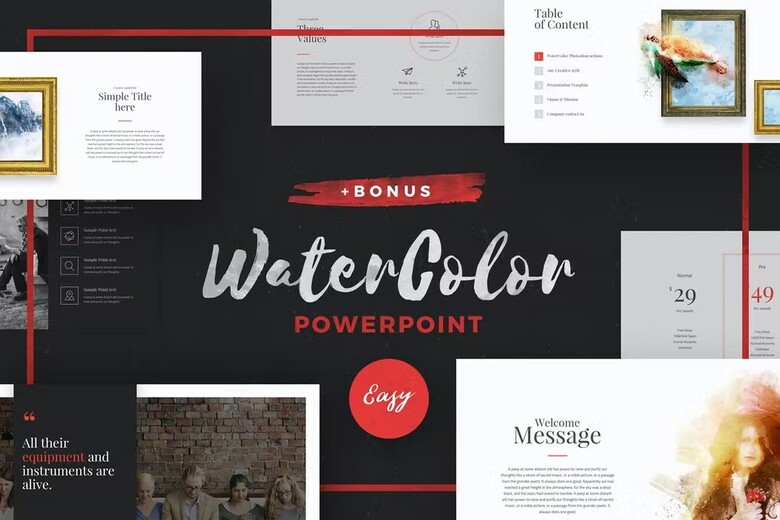 WaterColor-Powerpoint-Template-free-download