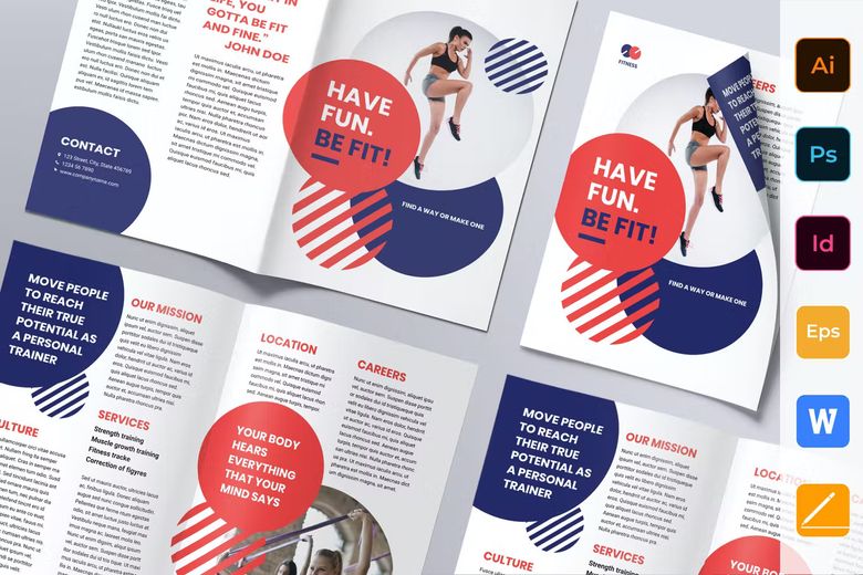 Fitness Trainer Coach Brochure Bifold free download