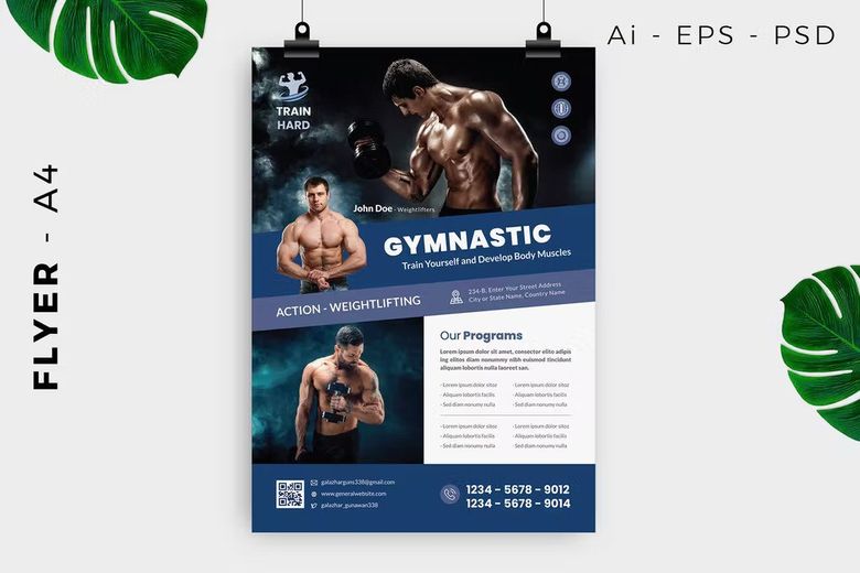 Gymnastic Body Building Flyer Design free download