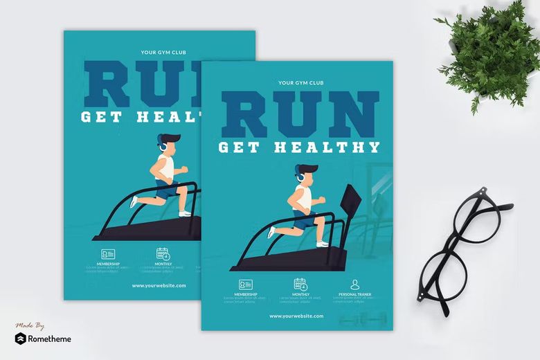Run Get Healthy - Creative Flyer GR free download